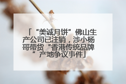 “美诚月饼”佛山生产公司已注销，涉小杨哥带货“香港传统品牌”产地争议事件
