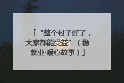 “整个村子好了，大家都能受益”（稳就业·暖心故事）