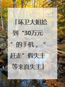环卫大姐拾到“30万元”的手机，“赶走”假失主等来真失主