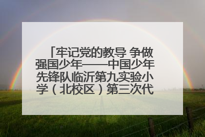牢记党的教导 争做强国少年——中国少年先锋队临沂第九实验小学（北校区）第三次代表大会胜利召开