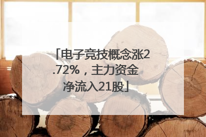 电子竞技概念涨2.72%，主力资金净流入21股