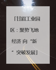 甘眉工业园区：聚势飞地经济 向“新”突破发展