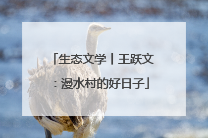 生态文学丨王跃文：漫水村的好日子