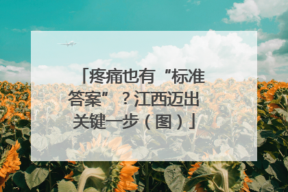 疼痛也有“标准答案”？江西迈出关键一步（图）