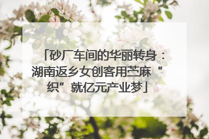 砂厂车间的华丽转身：湖南返乡女创客用苎麻“织”就亿元产业梦