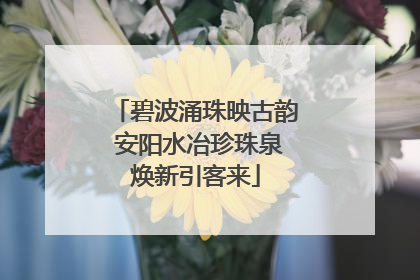 碧波涌珠映古韵 安阳水冶珍珠泉焕新引客来