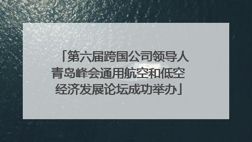 第六届跨国公司领导人青岛峰会通用航空和低空经济发展论坛成功举办