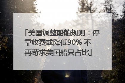 美国调整船舶规则：停靠收费或降低90% 不再苛求美国船只占比
