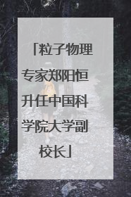 粒子物理专家郑阳恒升任中国科学院大学副校长