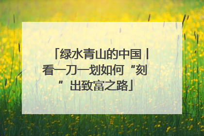 绿水青山的中国丨看一刀一划如何“刻”出致富之路
