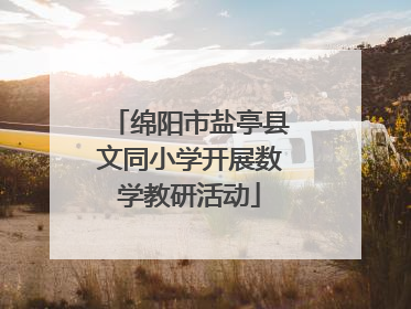 绵阳市盐亭县文同小学开展数学教研活动