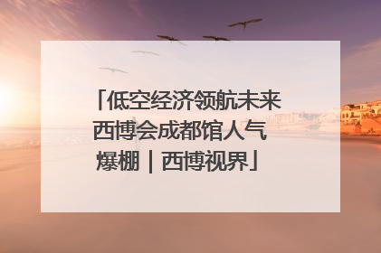 低空经济领航未来 西博会成都馆人气爆棚｜西博视界