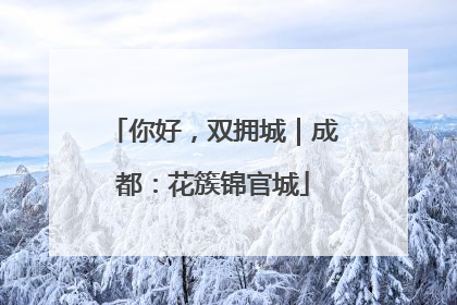 你好，双拥城｜成都：花簇锦官城