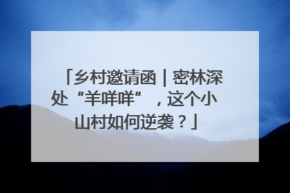 乡村邀请函|密林深处“羊咩咩”,这个小山村如何逆袭?