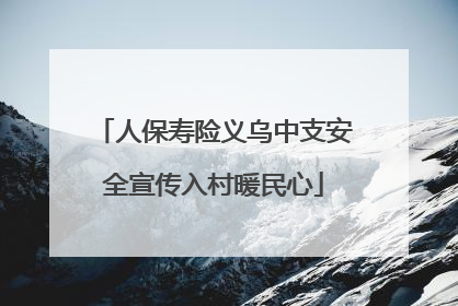 人保寿险义乌中支安全宣传入村暖民心
