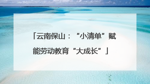 云南保山：“小清单”赋能劳动教育“大成长”