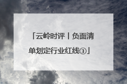 云岭时评丨负面清单划定行业红线③
