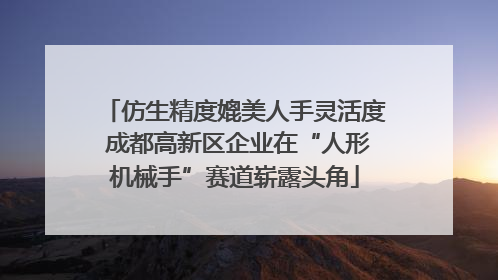 仿生精度媲美人手灵活度 成都高新区企业在“人形机械手”赛道崭露头角
