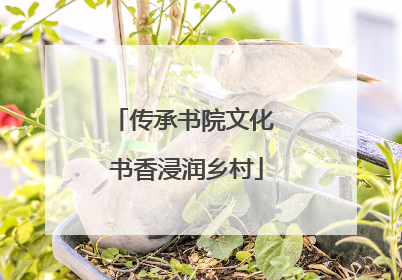 传承书院文化 书香浸润乡村