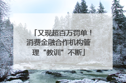 又现超百万罚单！消费金融合作机构管理“教训”不断