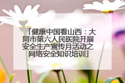 健康中国看山西：大同市第六人民医院开展安全生产宣传月活动之网络安全知识培训