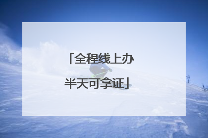 全程线上办 半天可拿证