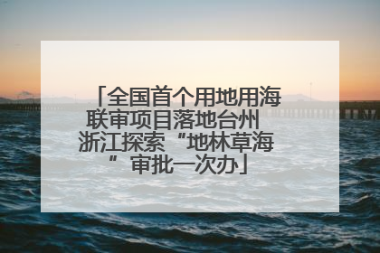 全国首个用地用海联审项目落地台州 浙江探索“地林草海”审批一次办