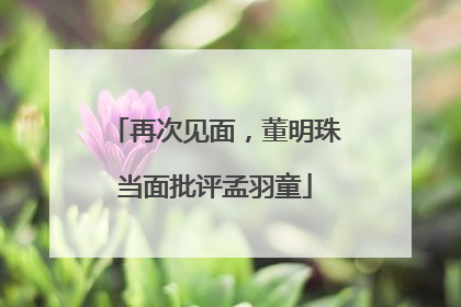 再次见面，董明珠当面批评孟羽童