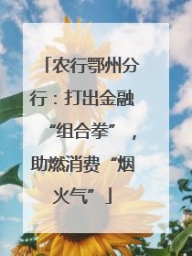 农行鄂州分行：打出金融“组合拳”，助燃消费“烟火气”