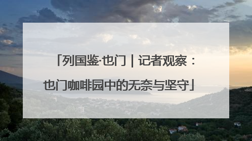 列国鉴·也门｜记者观察：也门咖啡园中的无奈与坚守