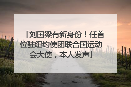 刘国梁有新身份！任首位驻纽约使团联合国运动会大使，本人发声
