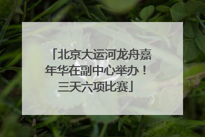 北京大运河龙舟嘉年华在副中心举办！三天六项比赛