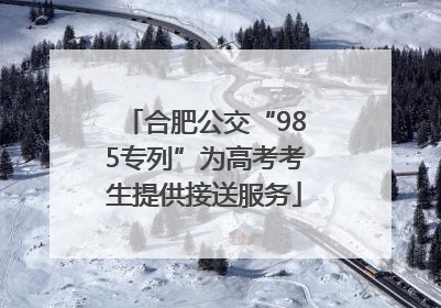合肥公交“985专列”为高考考生提供接送服务