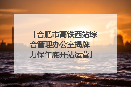 合肥市高铁西站综合管理办公室揭牌 力保年底开站运营