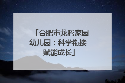 合肥市龙腾家园幼儿园：科学衔接 赋能成长
