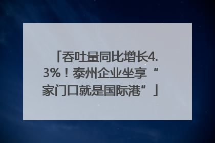 吞吐量同比增长4.3%！泰州企业坐享“家门口就是国际港”