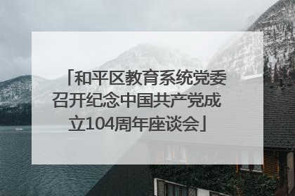 和平区教育系统党委召开纪念中国共产党成立104周年座谈会