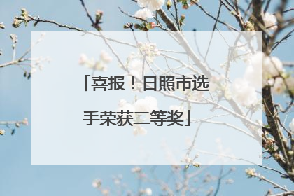 喜报！日照市选手荣获二等奖