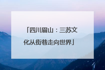 四川眉山：三苏文化从街巷走向世界