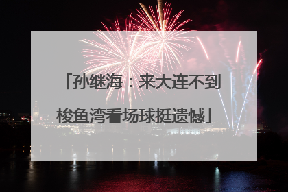 孙继海：来大连不到梭鱼湾看场球挺遗憾