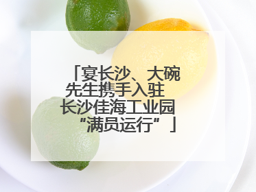 宴长沙、大碗先生携手入驻 长沙佳海工业园“满员运行”