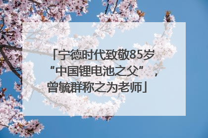 宁德时代致敬85岁“中国锂电池之父”，曾毓群称之为老师