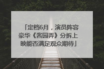 定档6月，演员阵容豪华《酱园弄》分拆上映能否满足观众期待