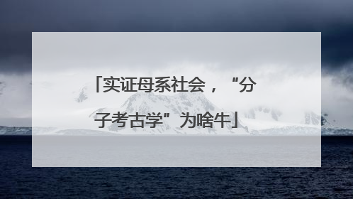 实证母系社会，“分子考古学”为啥牛