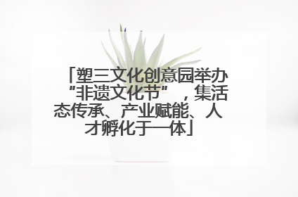 塑三文化创意园举办“非遗文化节”，集活态传承、产业赋能、人才孵化于一体