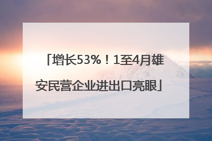 增长53%！1至4月雄安民营企业进出口亮眼