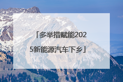 多举措赋能2025新能源汽车下乡