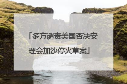多方谴责美国否决安理会加沙停火草案