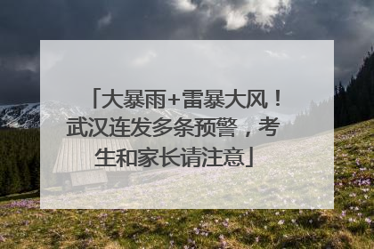 大暴雨+雷暴大风！武汉连发多条预警，考生和家长请注意