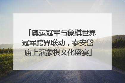 奥运冠军与象棋世界冠军跨界联动，泰安岱庙上演象棋文化盛宴